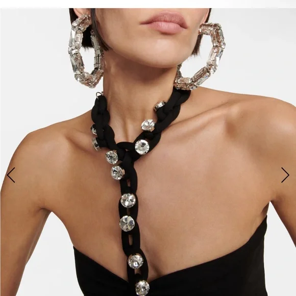 Area Black Strapless Top with Crystal Accents - Picture 10 of 10